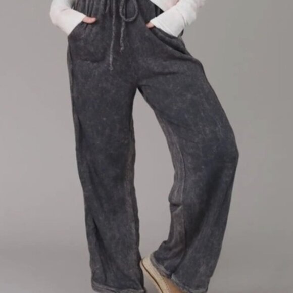 Three Bird Nest So Comfy Wide Leg Full Pant - Charcoal Size M